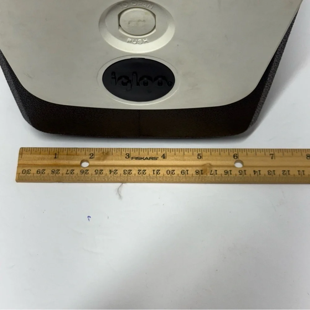 Vintage Mini Mate Cooler by Igloo Lunch Box Push Button 1990's Black and White